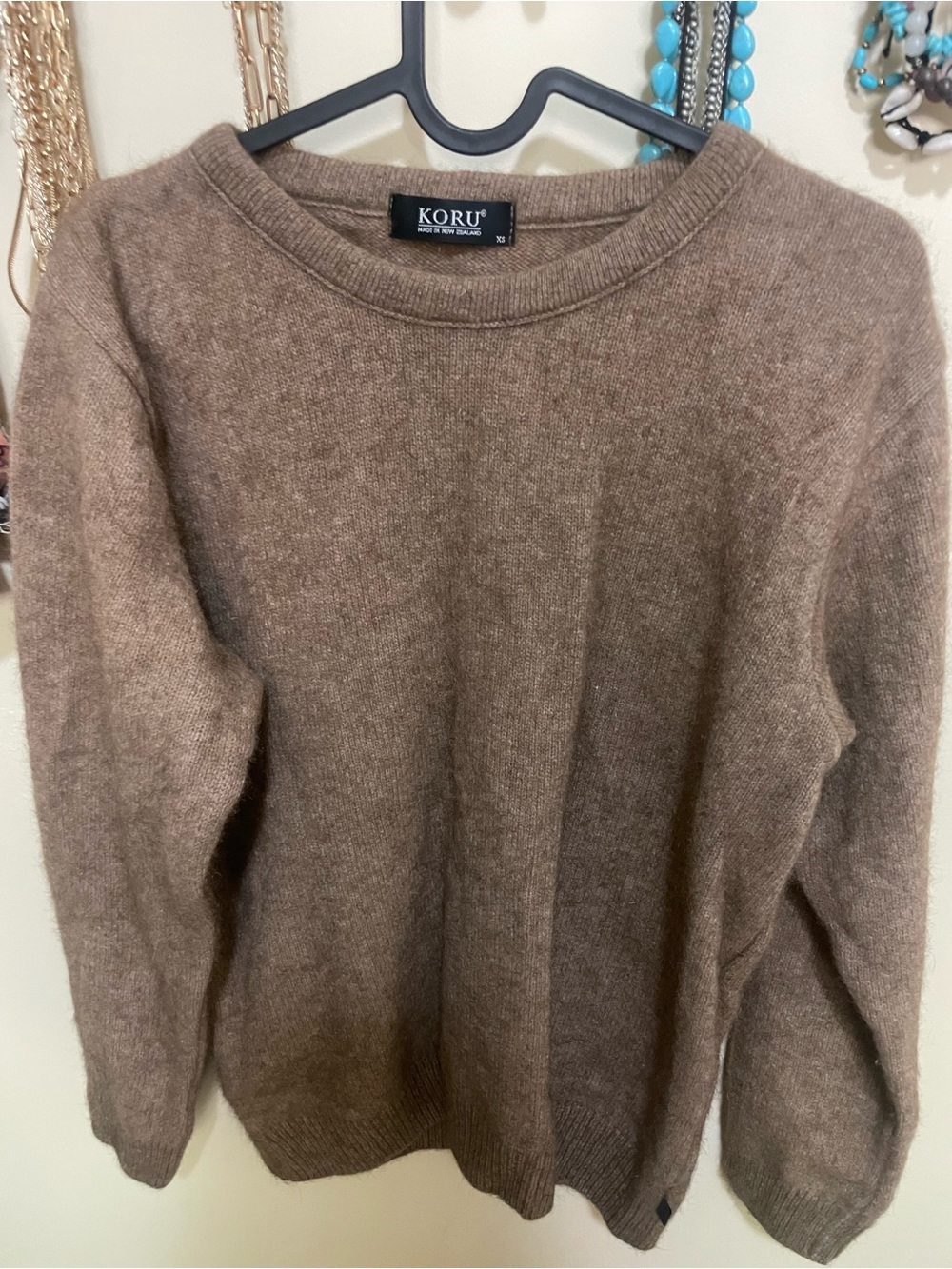 Women’s Brown Wool Crewneck Sweater